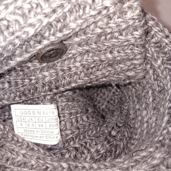 WOMEN'S UGG CARDY SWEATER BOOTS GRAY SIZE 8 - Picture 12 of 13